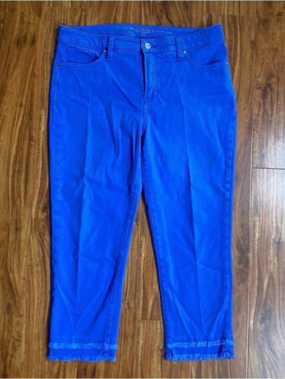 Chico's Womens Blue So Slimming Capri Straight Jeans Size 10 Casual Coastal Boho